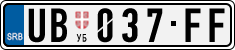 License plate of Serbia, Cars