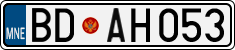 License plate of Montenegro, Cars