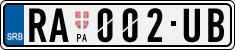 License plate of Serbia, Cars
