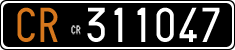 License plate of Italy, Cars (1927 year series)