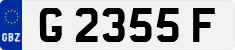 License plate of Gibraltar, Regular car plates (G 1234 A)