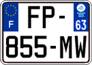 French license plate, SIV (ordinary)