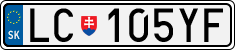 License plate of Slovakia, Cars