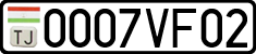 License plate of Tajikistan, Private owners (2009)