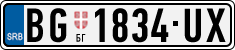 License plate of Serbia, Cars