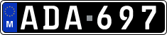 License plate of Malta, Oldtimers (ABC 123)