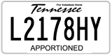 Tennessee, Apportioned