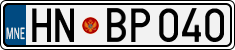License plate of Montenegro, Cars