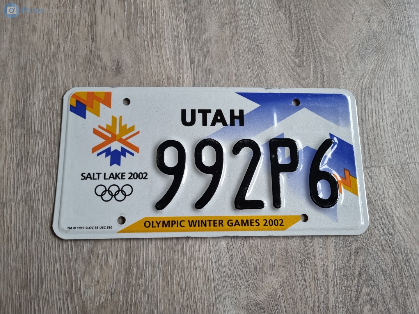 992P6, License plate without vehicle 