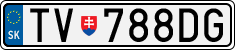 License plate of Slovakia, Cars