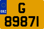 License plate of Gibraltar, Regular car plates (G 12345)