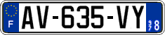 French license plate, SIV (ordinary)