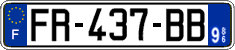 French license plate, SIV (ordinary)
