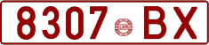License plate Belarus, Cars (1992)