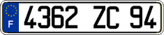 French license plate, FNI