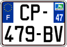 French license plate, SIV (ordinary)
