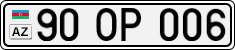 License plate of Azerbaijan, Cars