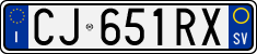 License plate of Italy, Cars (1994 year series)