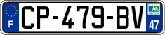 French license plate, SIV (ordinary)