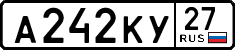 License plate Russia, Cars