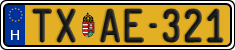 license plates of Hungary, Taxi (2022)