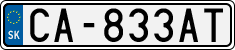 License plate of Slovakia, Cars