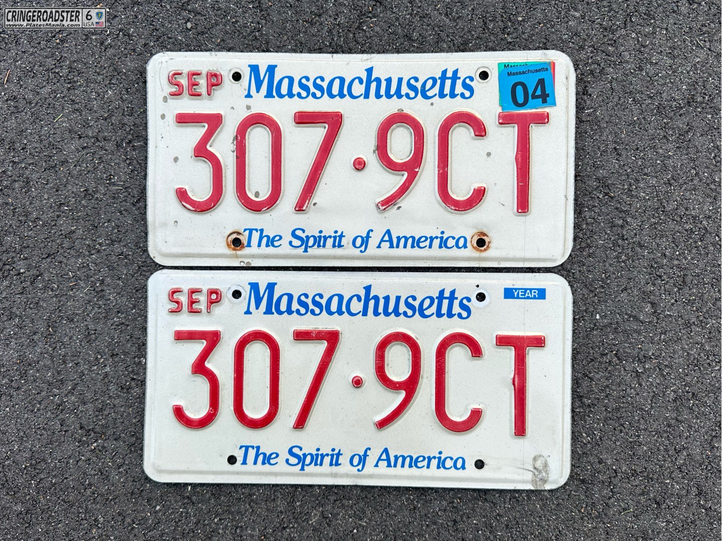 307-9CT, License plate without vehicle 