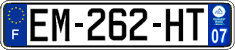 French license plate, SIV (ordinary)