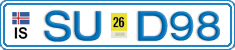 License plate of Iceland, Cars