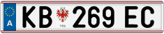 License plate of Austria, Regular plates