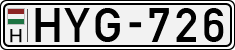 license plates of Hungary, Cars (1990)