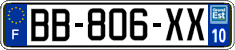 French license plate, SIV (ordinary)