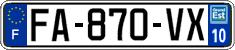 French license plate, SIV (ordinary)