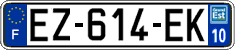 French license plate, SIV (ordinary)