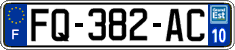 French license plate, SIV (ordinary)