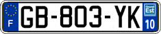 French license plate, SIV (ordinary)