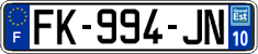 French license plate, SIV (ordinary)