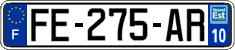 French license plate, SIV (ordinary)