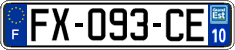 French license plate, SIV (ordinary)