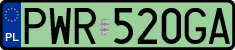 License plates of Poland, Electric vehicles