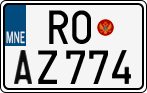 License plate of Montenegro, Cars