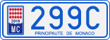 License plate of Monaco, Cars