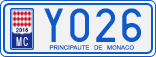 License plate of Monaco, Cars