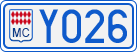License plate of Monaco, Cars