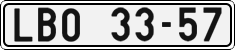 License plate of the Czech Republic, Cars (1960)