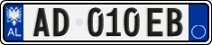 License plate of Albania, Cars (2011)