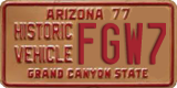 Arizona, Historic vehicle (XXXX)