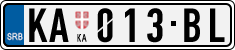 License plate of Serbia, Cars