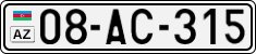 License plate of Azerbaijan, Cars
