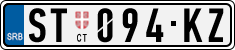 License plate of Serbia, Cars